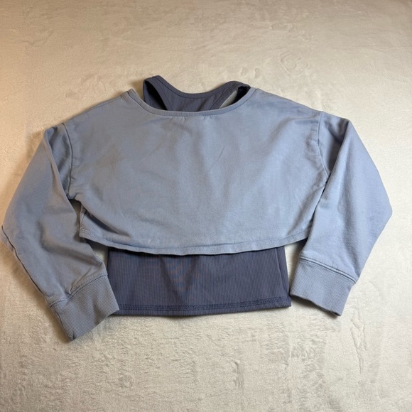 Oshkosh B’Gosh Light Purple Cropped Sweatshirt & Tank top for Off the shoulder - Picture 2 of 5